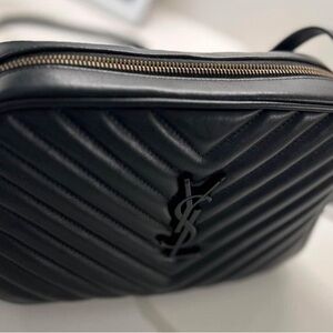 Yves Saint Laurent Lou Medium YSL Camera Bag in Quilted Leather black
